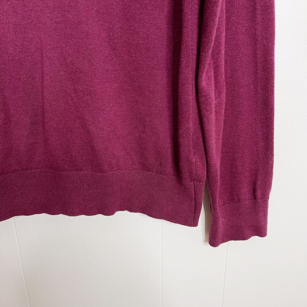 Banana Republic Cotton V Neck Lightweight Pullover Sweater Wine Red Medium Mens - Picture 5 of 7
